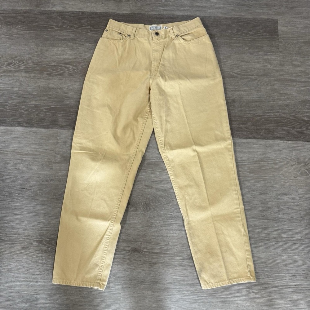 Vintage 90s Y2K Arizona Jeans Tan Khaki Baggy Fit Loose Denim Pants Size 13